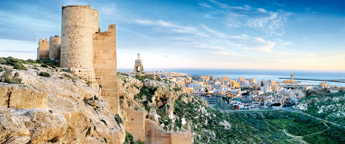 The hilltop citadel of Almeria, Spain